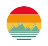 Cumpara ieftin Sticker decorativ Apus Retro, Multicolor, 53 cm, 5404ST, natura si peisaje, Oem