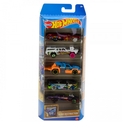 Set 5 Masini, Hot Wheels, Demo Destruction foto