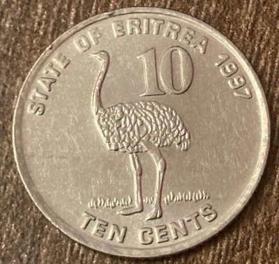 C50 - Moneda foarte veche - Eritrea - 10 cents - 1997 foto