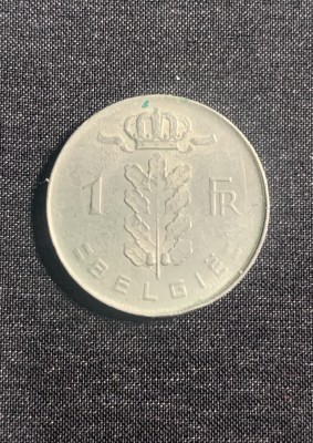Moneda 1 franc 1975 Belgia foto