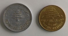 Lot 2 monede Liban - 5 Piastres 1954 si 1972