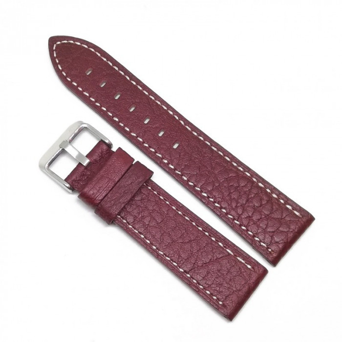 Curea de ceas Burgundy din piele naturala - 22mm - WZ3569