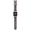 Curea pentru Apple Watch 1/2/3/4/5/6/7/8/9/10/SE/SE 2 (38/40/41/42mm) - Hello Kitty Strap Silicone Bows &amp; Stripes (HKAWMSDIEZK) - Black