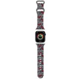 Curea pentru Apple Watch 1/2/3/4/5/6/7/8/9/10/SE/SE 2 (38/40/41/42mm) - Hello Kitty Strap Silicone Bows &amp; Stripes (HKAWMSDIEZK) - Black