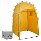 VidaXL Toaletă portabilă pentru camping, cu cort, 10+10 L