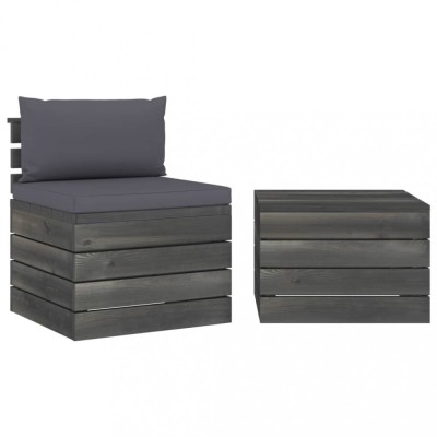 Gossi set mobilier gradina din paleti cu perne, 2 piese, lemn de pin foto