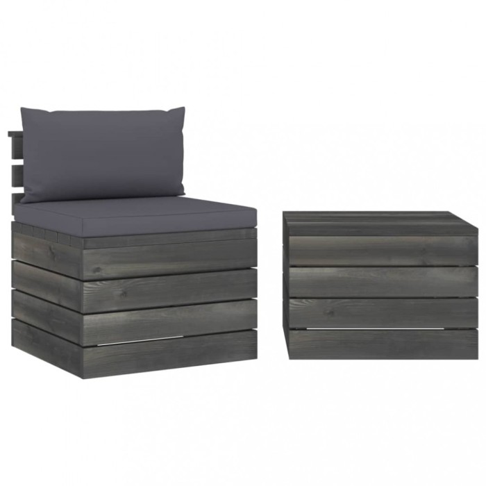 Gossi set mobilier gradina din paleti cu perne, 2 piese, lemn de pin