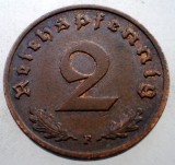 2.650 GERMANIA WWII 2 REICHSPFENNIG 1939 F