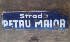 Tablă emailată str. Petru Maior &ndash; Rom&acirc;nia comunistă