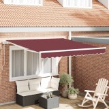 VidaXL Copertina retractabilă automat, vișiniu, 300x250 cm