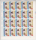 1997 LP 1443 EXPOZITIA FILATELICA ROMANO-CHINEZA BLOC DE 20 DE TIMBRE MNH, Nestampilat