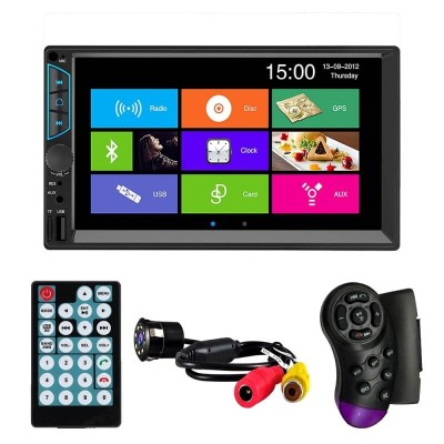 Resigilat MP5 Player Techstar&amp;reg; 7060, 2DIN, Camera Marsarier, Ecran HD Touch 7&amp;quot;, Comenzi Volan, Telecomanda, MirrorLink, Bluetooth 4.2 foto