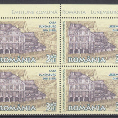 2007 LP 1780 a EMISIUNE COMUNA ROMANIA -LUXEMBURG BLOC 4 SERII CU VINIETE MNH