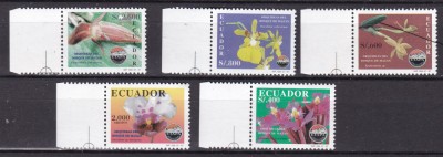 Ecuador 1997 flori orhidee MI 2365-2369 MNH foto