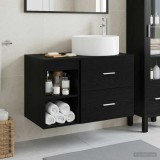 Cumpara ieftin Set dulap baie 2 buc. Stejar Negru 79,5 x 44,5 x 80 cm