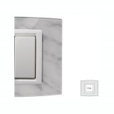 Placa Vitra sticla marmura Carrara, 2 module, mod comanda alb, Master