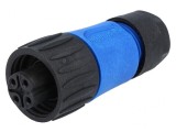 Conector circular mamă 4 pini cu șurub pe cablu