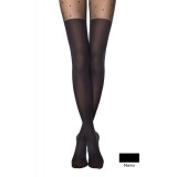 Dres elastic cu model, picățele și imitație de golf, Fantasy Sensation - Nero, 4-L Standard