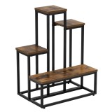 Etajera cu 4 rafturi din metal si MDF, 51x34x67 cm, negru si maro Household NewTrend