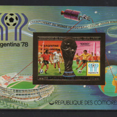 COMORES 1978 FOTBAL CAMPIONATUL MONDIAL DIN ARGENTINA BL 182B NEDANTELAT