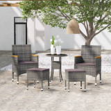 Gossi set mobilier de gradina, 5 piese, gri, poliratan