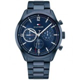 Tommy Hilfiger Matthew Ceas barbatesc 44mm Cronograf Baterie cu Brățară din metal Albastră 1791945