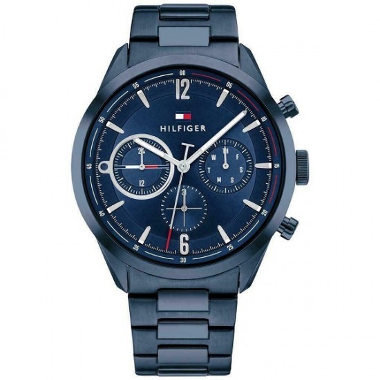 Tommy Hilfiger Matthew Ceas barbatesc 44mm Cronograf Baterie cu Brățară din metal Albastră 1791945