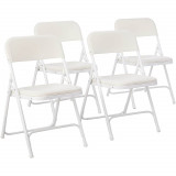 Cumpara ieftin 4 buc scaune pliabile si captusite in culoarea alba