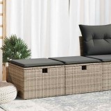 Gossi set mobilier gradina cu perne 2 piese gri poliratan/lemn acacia