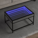 VidaXL Măsuță de cafea cu LED infinity, gri sonoma, 70x50x41 cm
