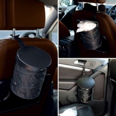 Coș de Gunoi Auto, Pop-Up, Diametru 16x19 cm, Negru