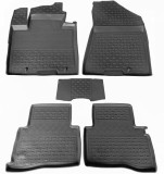 Covorase Cauciuc Premium Stil Tavita Kia Sportage IV (2016-2021) - Fara Miros, Bordura 3cm, Negru Carbon