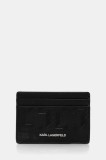 Karl Lagerfeld card-holder din piele K/LOOM culoarea negru, A1M32098