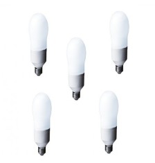 SET 5 becuri fluorescent Panasonic, soclu E27, putere 24W, forma oval, lumina alb rece, alimentare 220 - 240 V, &quot;EFA24E672V-5&quot; (timbru verde 2.25 lei)
