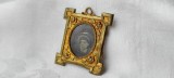 MEDALION foarte VECHI cu locas FOTOGRAFIE unic BIEDERMEIER 1850 vintage AUSTRIA