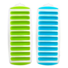Set 2 tavi pentru batoane de gheata, 29.9 x 11.5 cm, silicon, verde, albastru