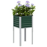 Cumpara ieftin Jardinieră de grădină, verde, 45x45x88 cm, oțel