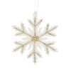Ornament Crăciun Fulg Ecru cu Strasuri Argintii, 12cm - Decoratiune Brad Eleganta