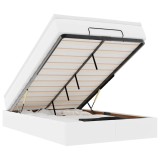 Cumpara ieftin Cadru de pat otoman cu saltea alb 120x200cm piele artificiala