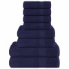 VidaXL Set prosoape 8 piese Bleumarin 360 g/m&sup2; 100% bumbac 137066
