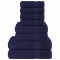 vidaXL Set prosoape 8 piese Bleumarin 360 g/m&sup2; 100% bumbac 137066