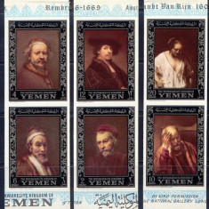 Yemen 1968 Rembrandt paintings (silver as main colour), imperf., MNH S.512