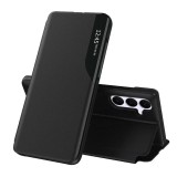 Husa Samsung Galaxy S25 FE Eco Leather View flip tip carte, negru