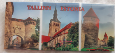 XG Magnet frigider - tematica turistica - Estonia - Tallin - oras vechi foto