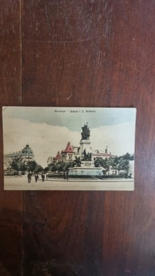 Carte Postala - Bucuresti. Statuia I. C. Bratianu foto