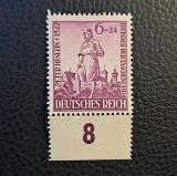 Germania WWII (1942) - 6+24 Pfennig Violet "Peter Henlein / Inventatorul Ceasului de Buzunar" cu Margine (MNH cu gumă originală intactă ) BN1