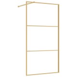 Cumpara ieftin Paravan dus walk-in, auriu, 100x195 cm, sticla ESG transparenta