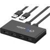 Hub USB UGREEN US216 Two Sharing Switch Box, 4 x USB-A, Negru