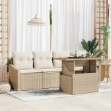 VidaXL Set de masă pentru grădină 5 pcs Bej 100 x 55 x 73 cm rattan PE