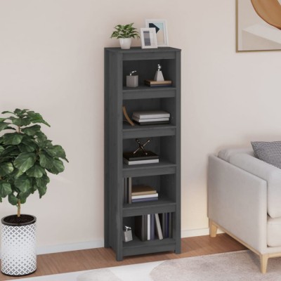 vidaXL Bibliotecă, gri, 50x35x154 cm, lemn masiv de pin foto
